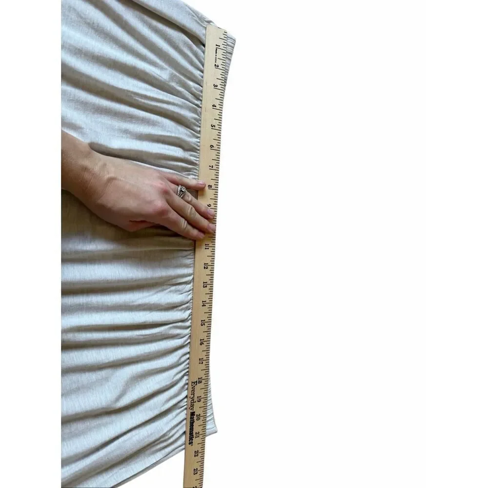 NEW‎ Eileen Fisher Jersey Side Slit Midi Skirt Maple Oat 2X Cream Pull On